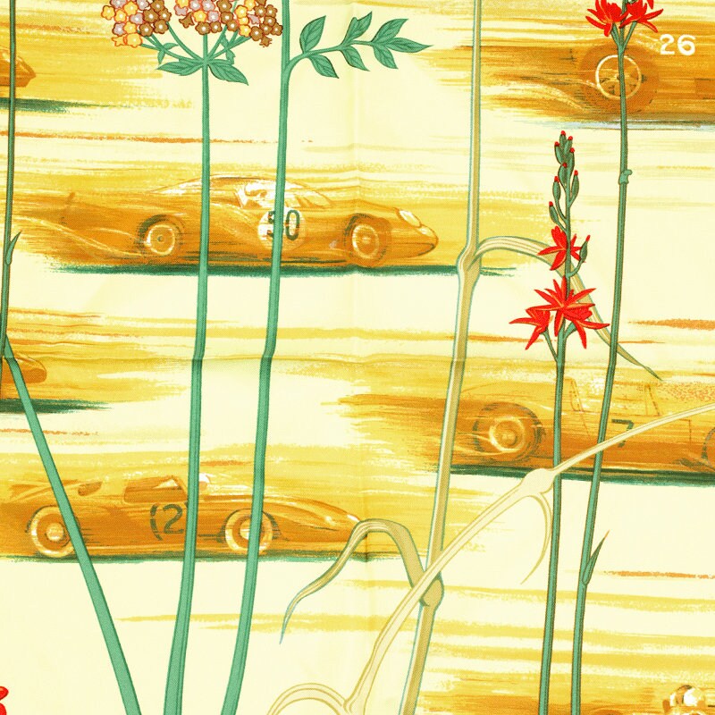 Hermes Scarf "Les Bolides" by Rene Dumas 90cm Silk | Carre Foulard