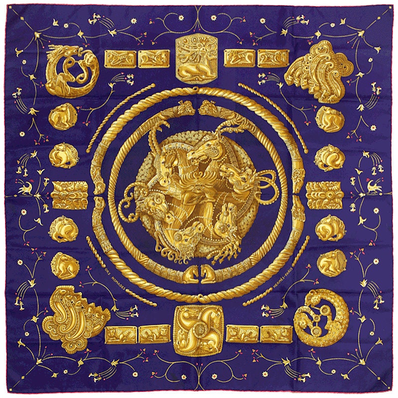 Hermes Scarf "Ors Nomades" by Annie Faivre 90cm Silk | Carre Foulard
