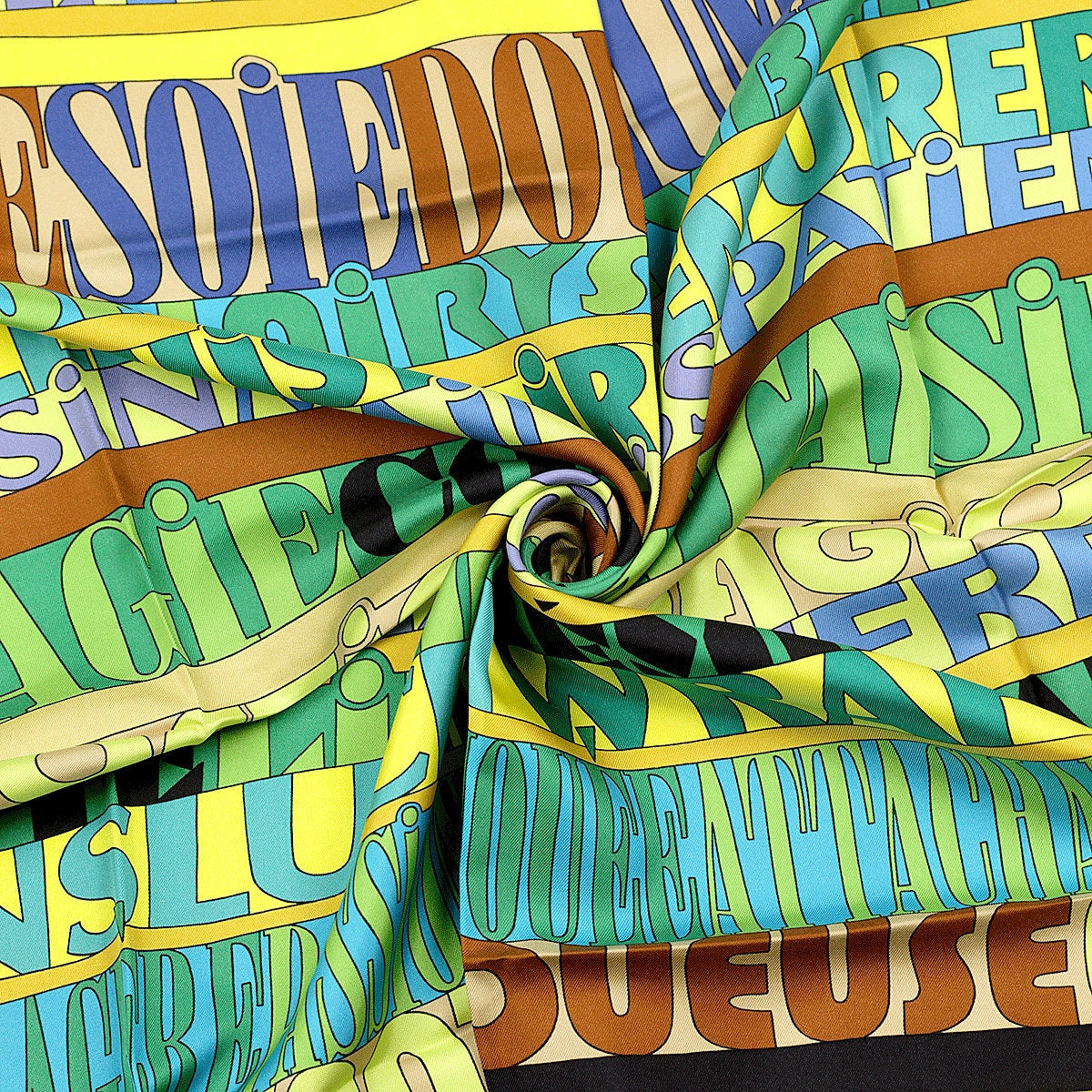 Hermes Scarf "Mots de Soie" by Virginie Jamin 90cm Silk | Foulard Carre