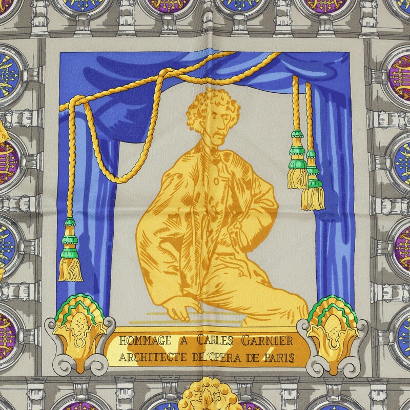 Hermes Scarf "Opera Palais Garnier" by Caty Latham 90cm Silk | Foulard Carre
