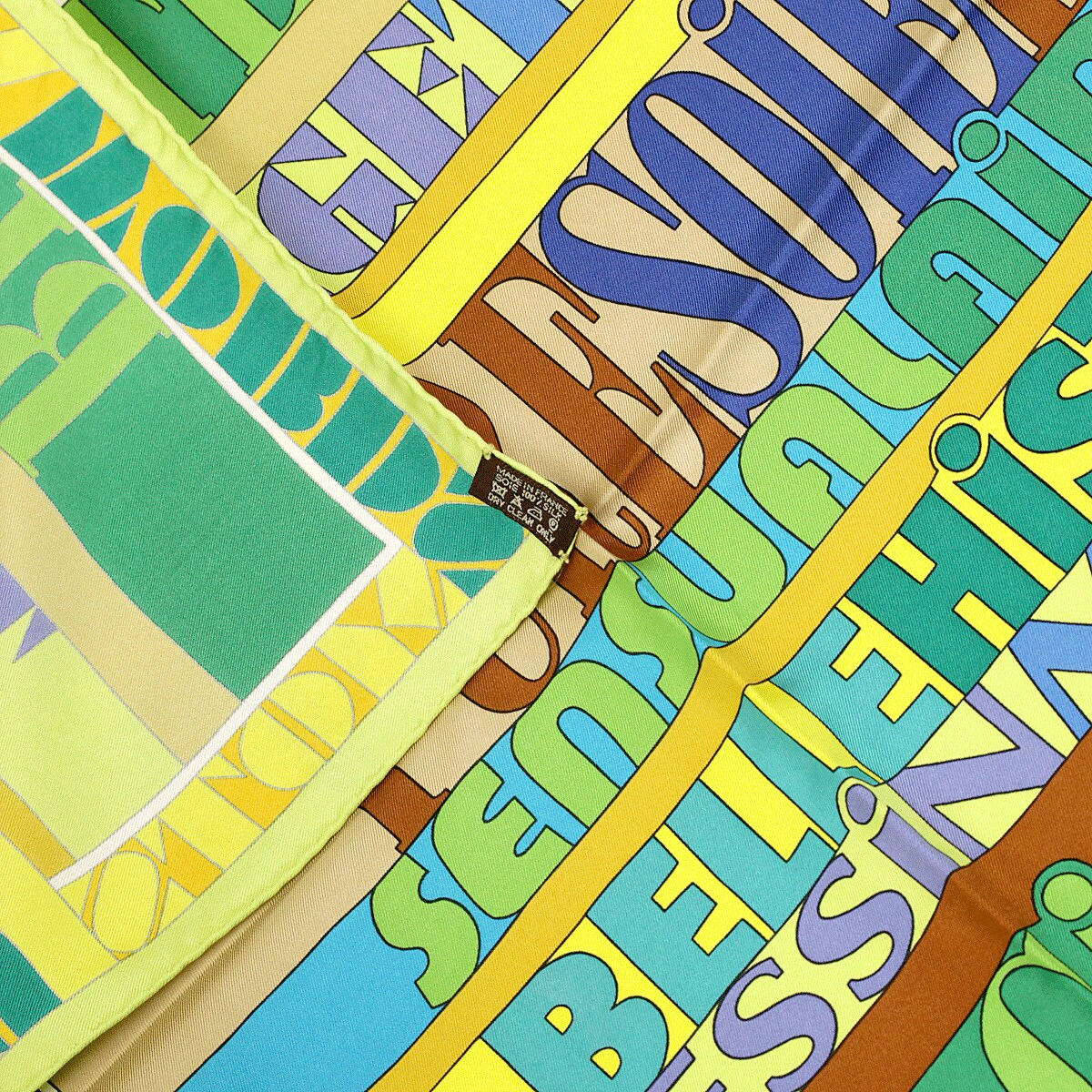 Hermes Scarf "Mots de Soie" by Virginie Jamin 90cm Silk | Foulard Carre