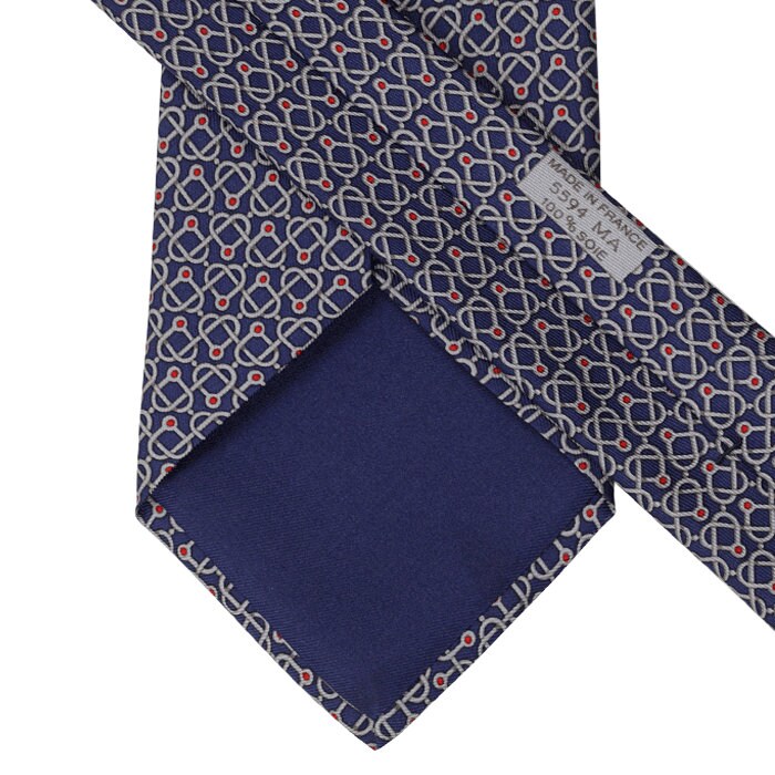 Hermes Men's Silk Tie Equestrian Geometric Pattern 5594 | Necktie Cravate