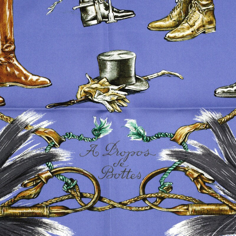 Hermes Scarf "Propos de Bottes" by Xavier De Poret 90cm Silk | Carre Foulard