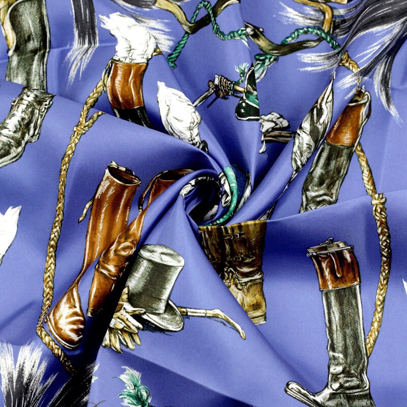 Hermes Scarf "Propos de Bottes" by Xavier De Poret 90cm Silk | Carre Foulard