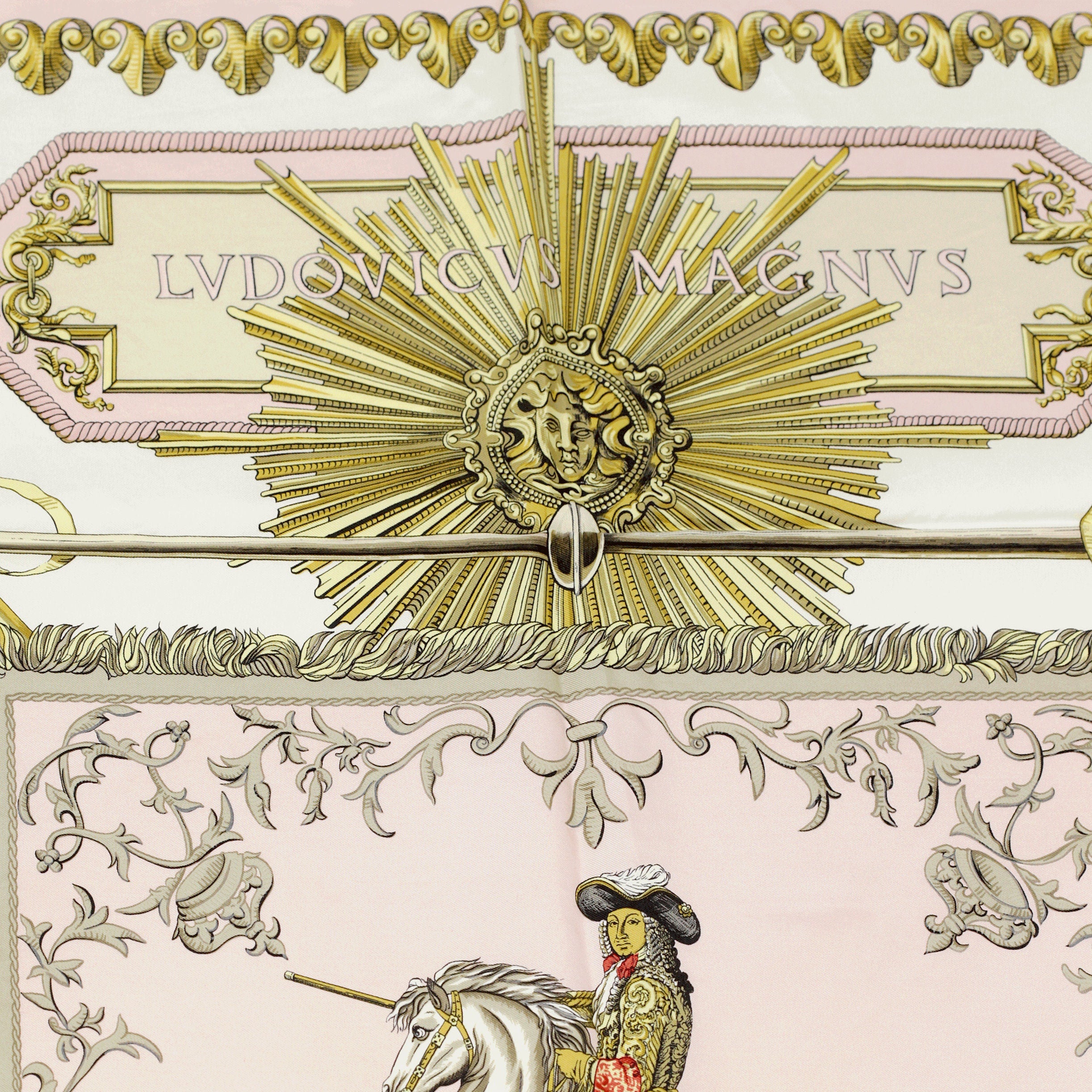 Hermes Scarf "Ludovicus Magnus" by Françoise De La Perriere 90cm Silk | Carre Foulard