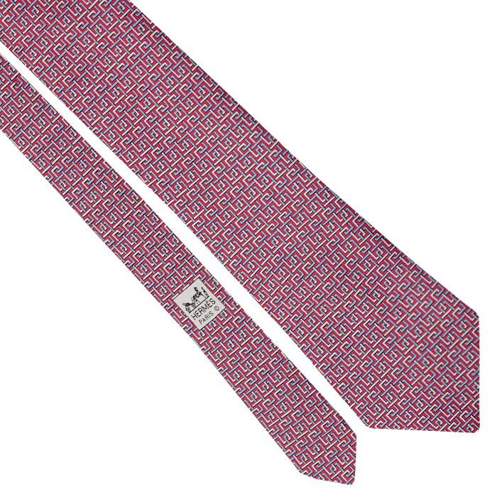 Hermes Men's Silk Tie Geometric Pattern 5081 | Necktie Cravate