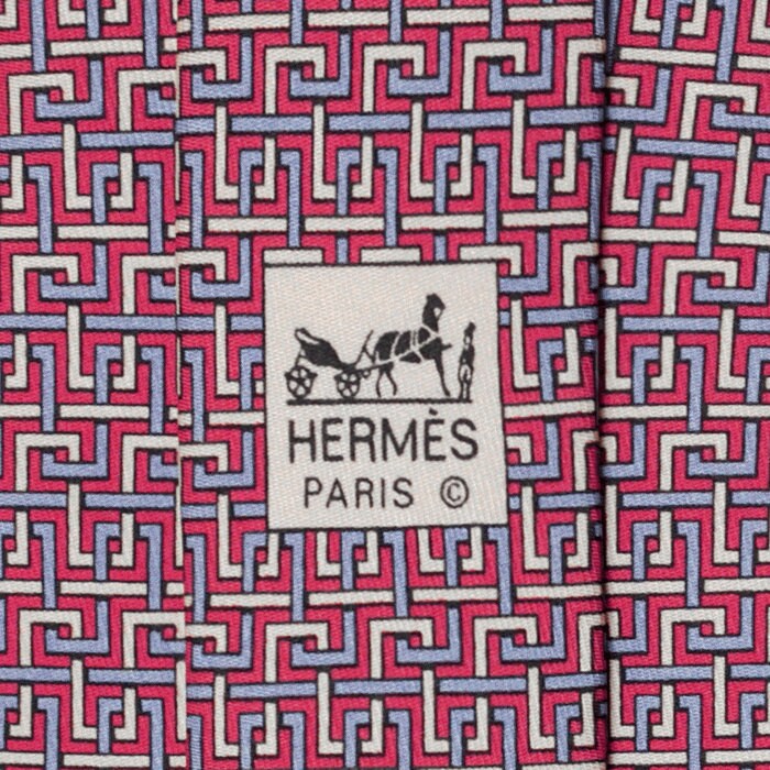 Hermes Men's Silk Tie Geometric Pattern 5081 | Necktie Cravate