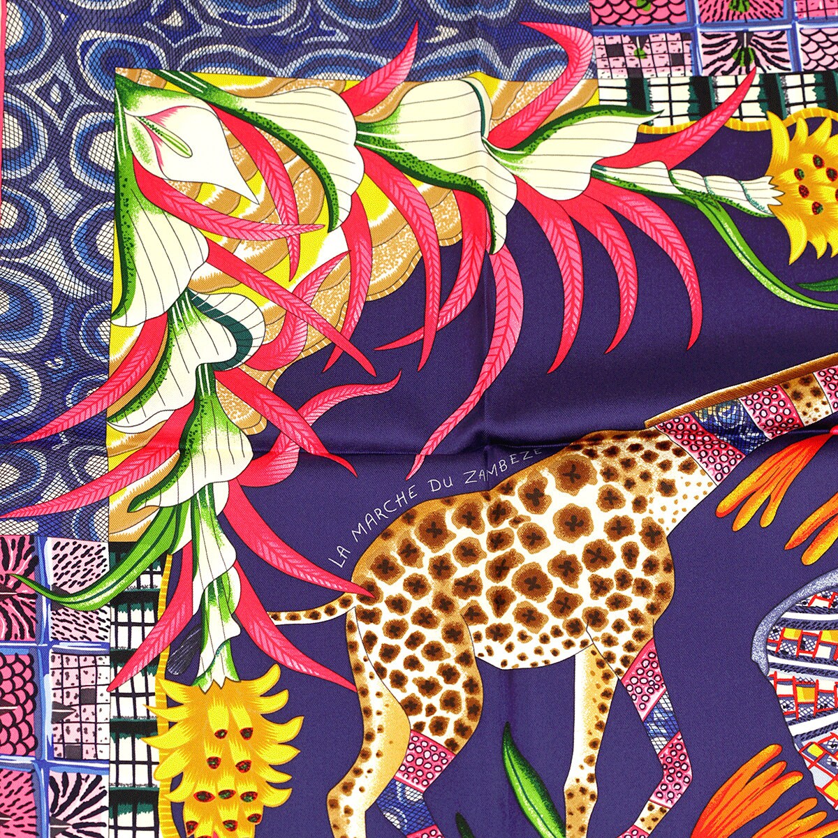 Hermes Scarf "Marche du Zambeze" by Ardmore Artists 90cm Silk | Carre Foulard