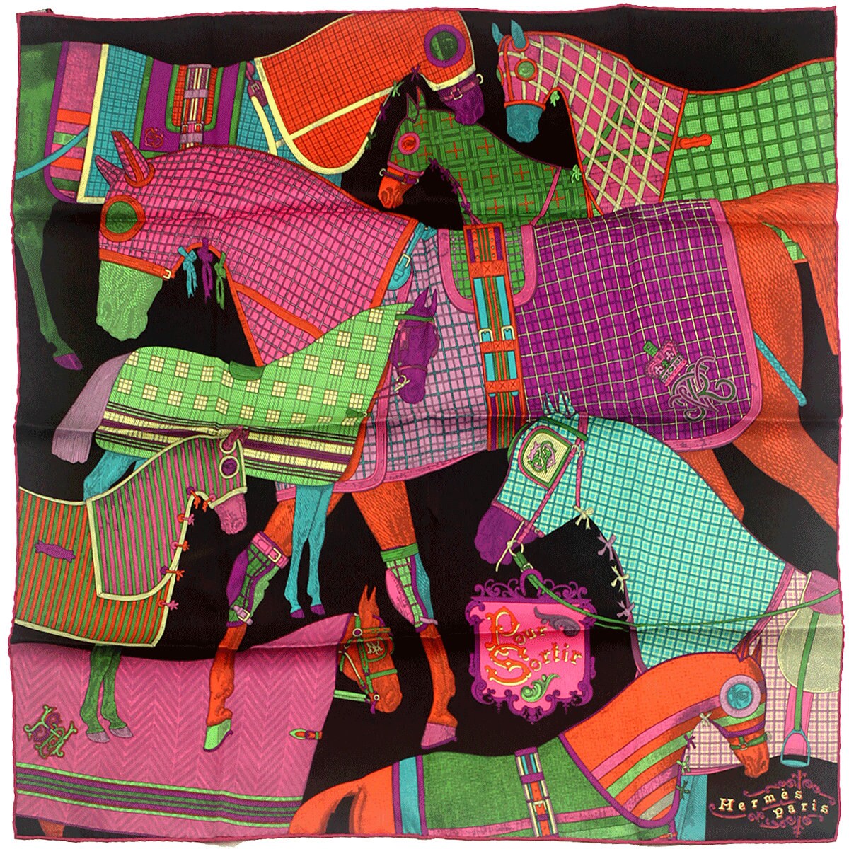 Hermes Scarf "Pour Sortir" by Cyrille Diatkine 70cm Silk | Carre Foulard
