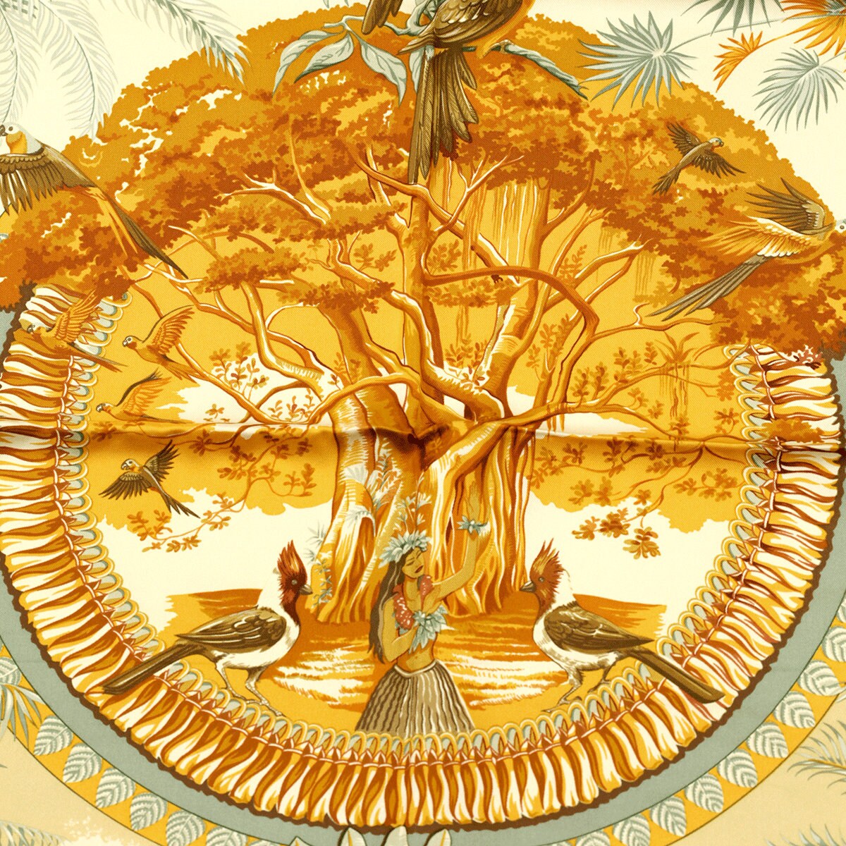 Hermes Scarf "Aloha" by Laurence Bourthoumieux 90cm Silk | Carre Foulard