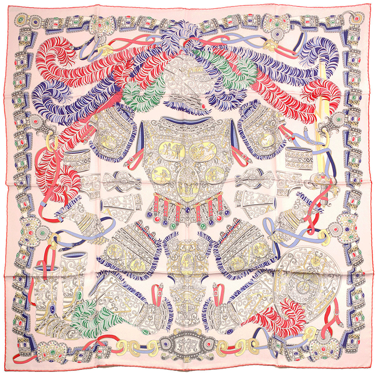 Hermes Scarf "Sous L'Egide de Mars" by Pierre Marie 90cm Silk Wash Carre | Foulard