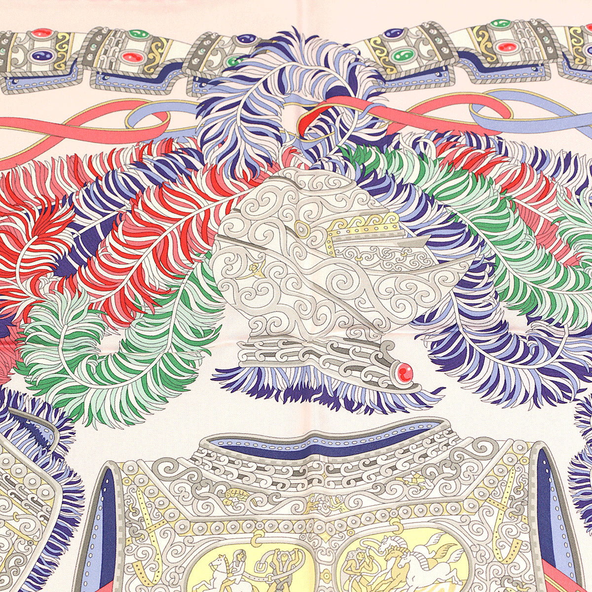 Hermes Scarf "Sous L'Egide de Mars" by Pierre Marie 90cm Silk Wash Carre | Foulard