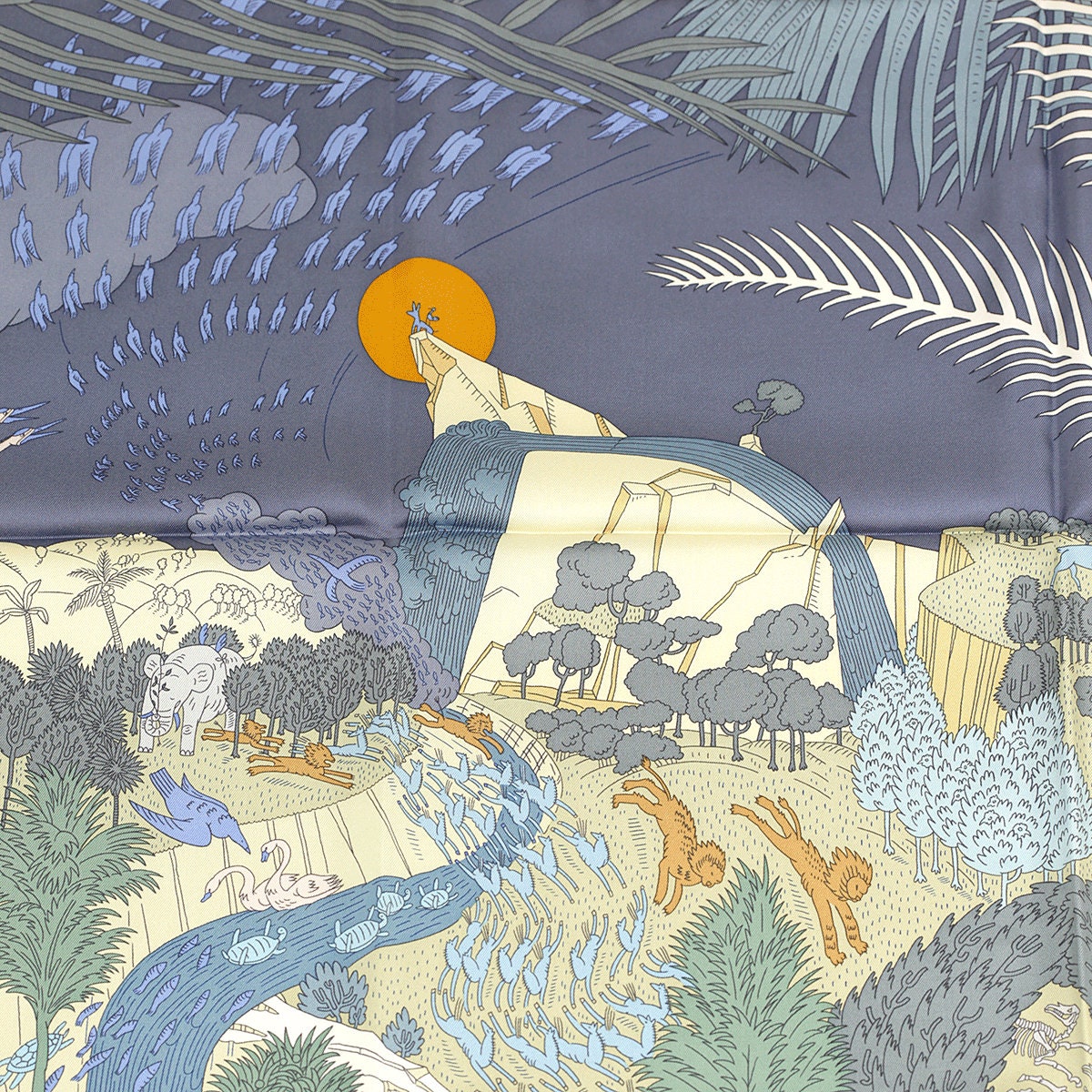 Hermes Scarf "Les Carnaval des Animaux" by Thibaut Huchard 90cm Silk | Carre Foulard
