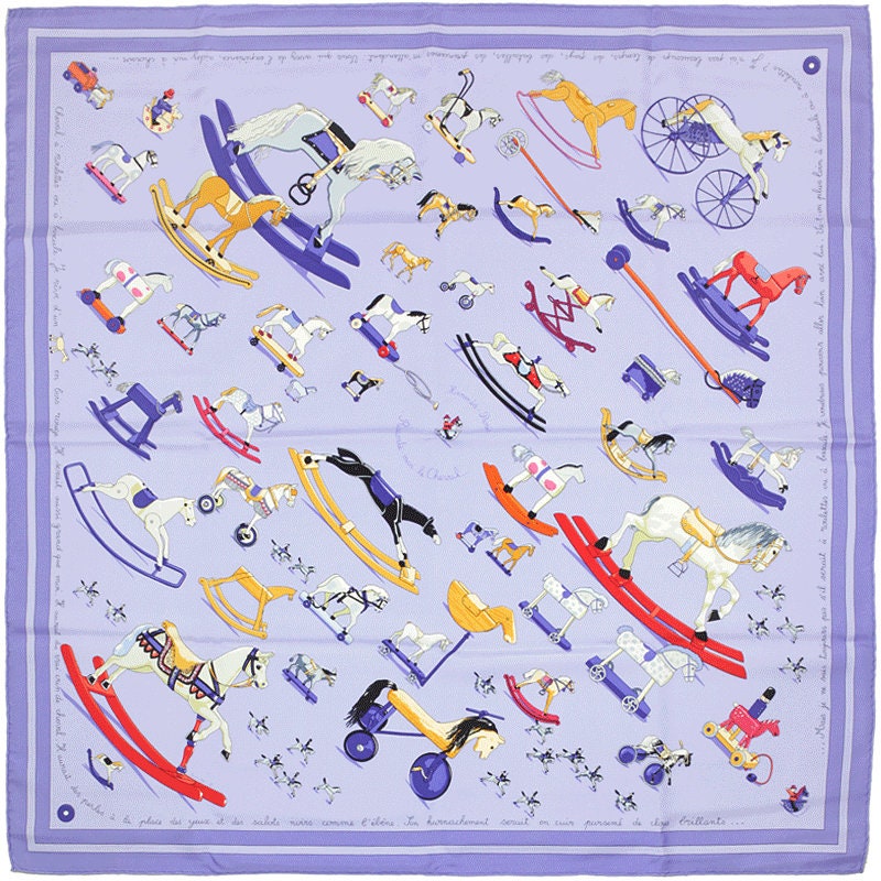 Hermes Scarf "Raconte-Moi le Cheval" by Dimitri Rybaltchenko 90cm Silk | Carre Foulard