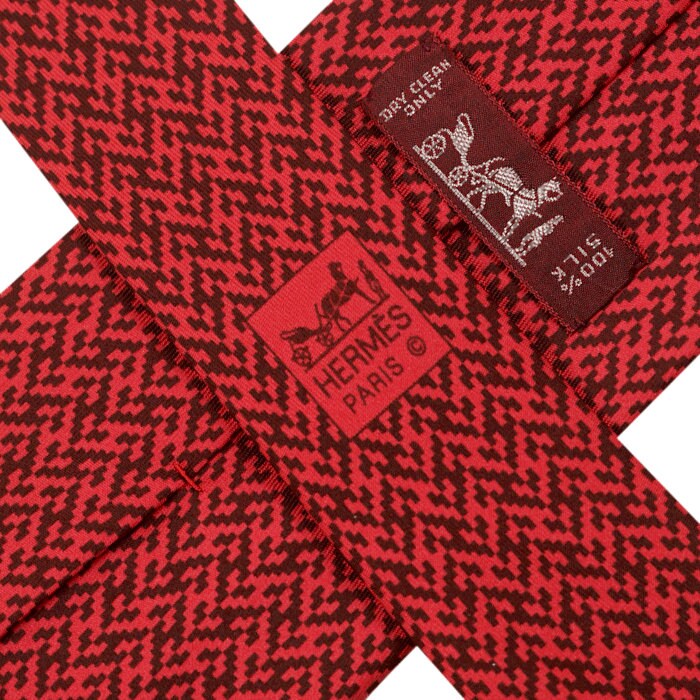 Hermes Men's Silk Tie Geometric H Pattern 5535 | Necktie Cravate