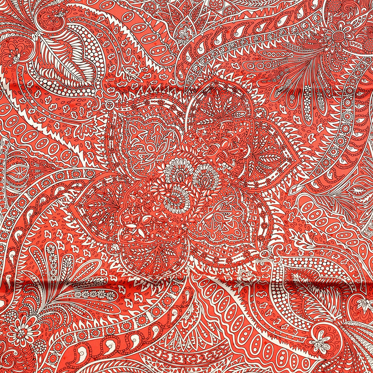 Hermes "Le Jardin de la Maharani" by Annie Faivre 55cm Silk Bandana | Carre Foulard Scarf