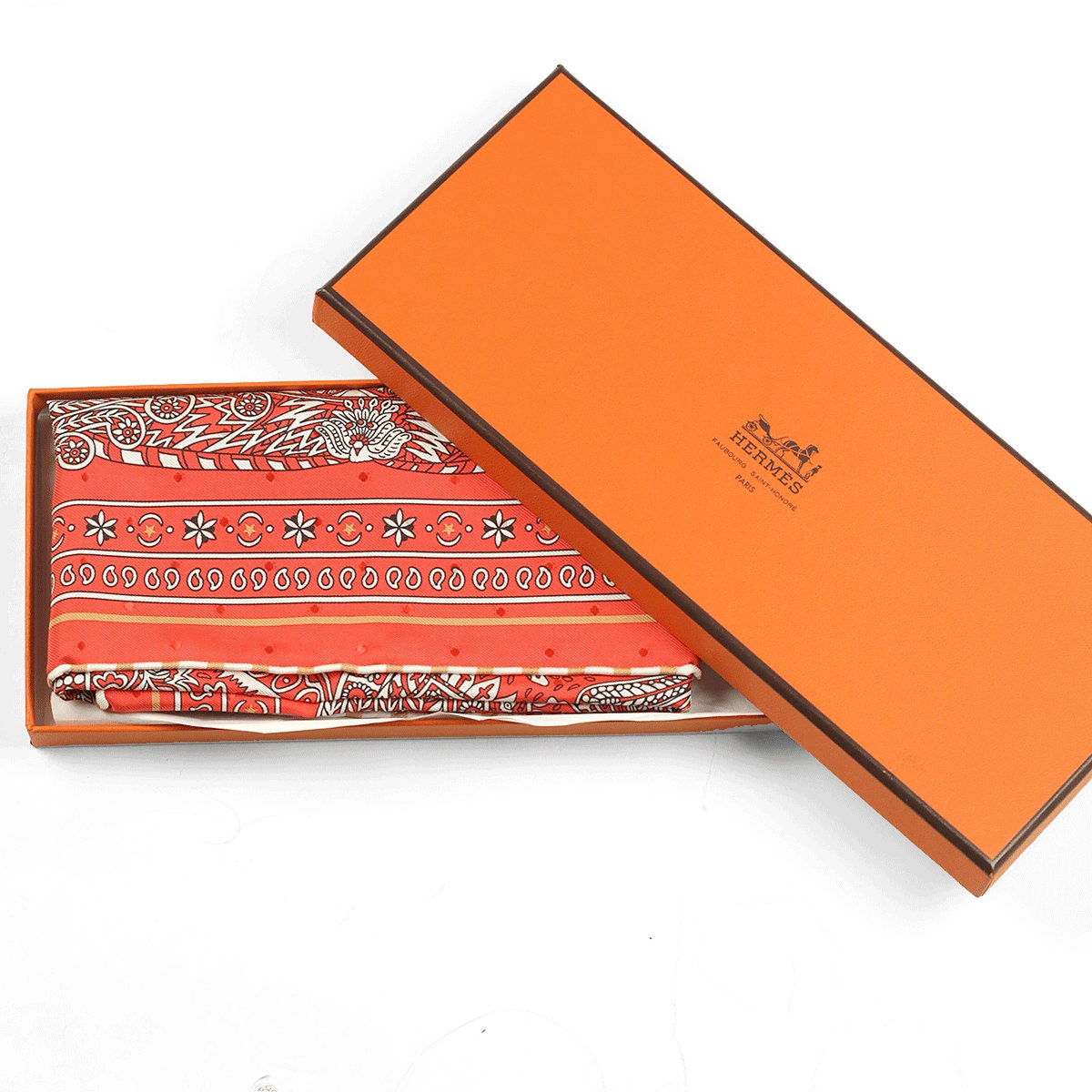 Hermes "Le Jardin de la Maharani" by Annie Faivre 55cm Silk Bandana | Carre Foulard Scarf