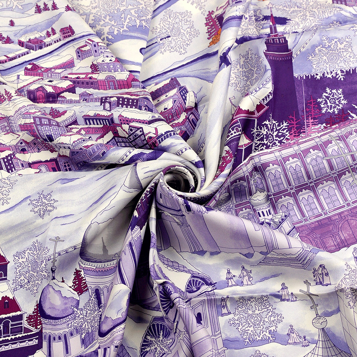 Hermes Scarf "De Passage a Moscou" by Nathalie Vialars 90cm Silk | Carre Foulard Rare