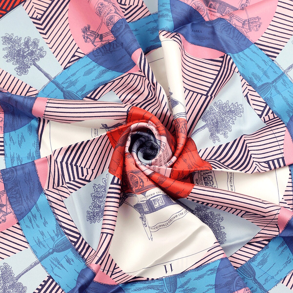 Hermes Scarf "Jeu des Omnibus Remix" by Giancarlo Pagni 90cm Silk | Foulard Carre