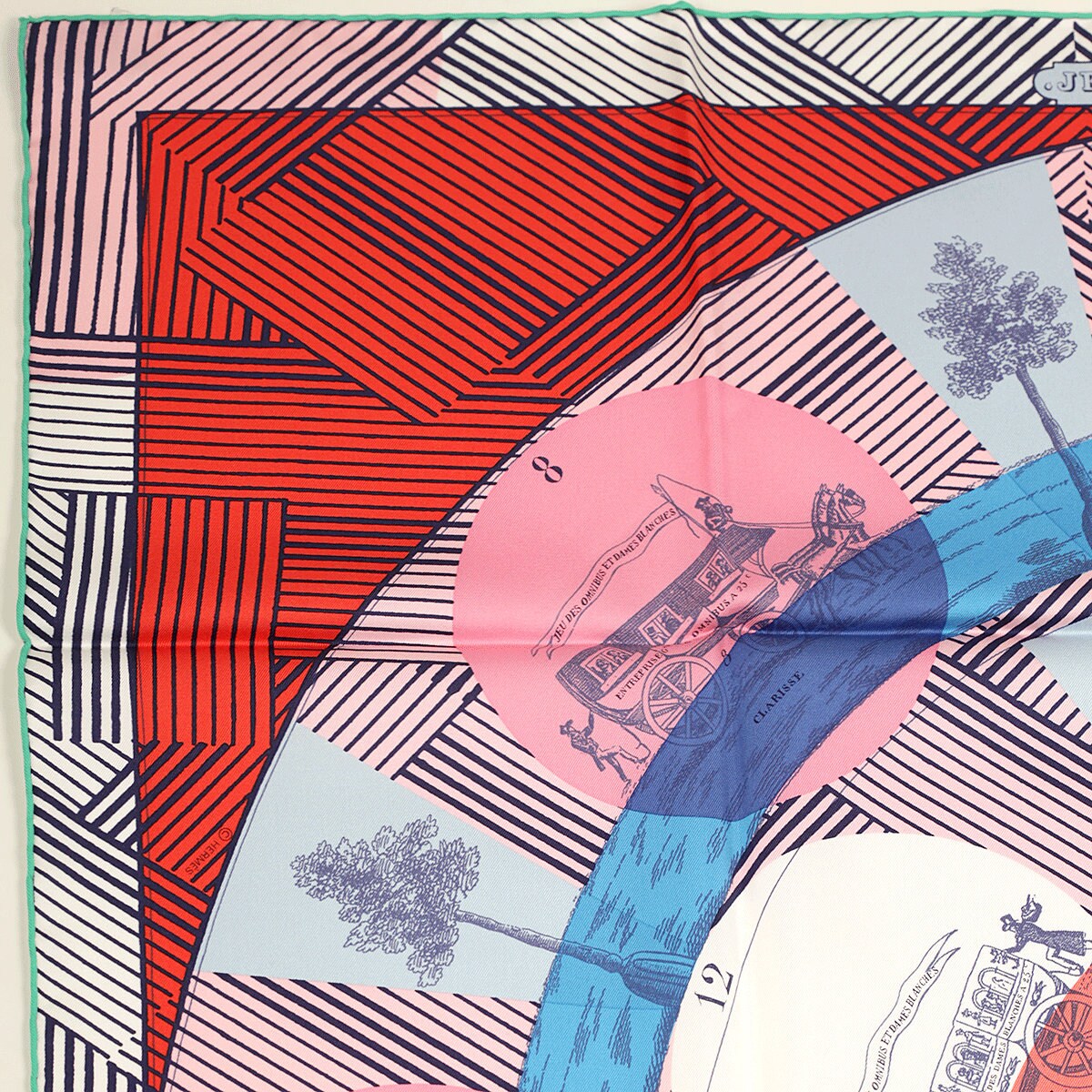 Hermes Scarf "Jeu des Omnibus Remix" by Giancarlo Pagni 90cm Silk | Foulard Carre