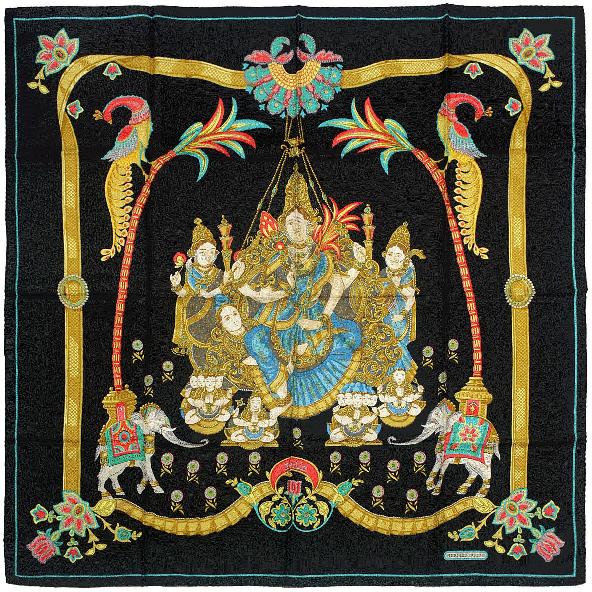 Hermes Scarf "India" by Caty Latham 90cm Silk