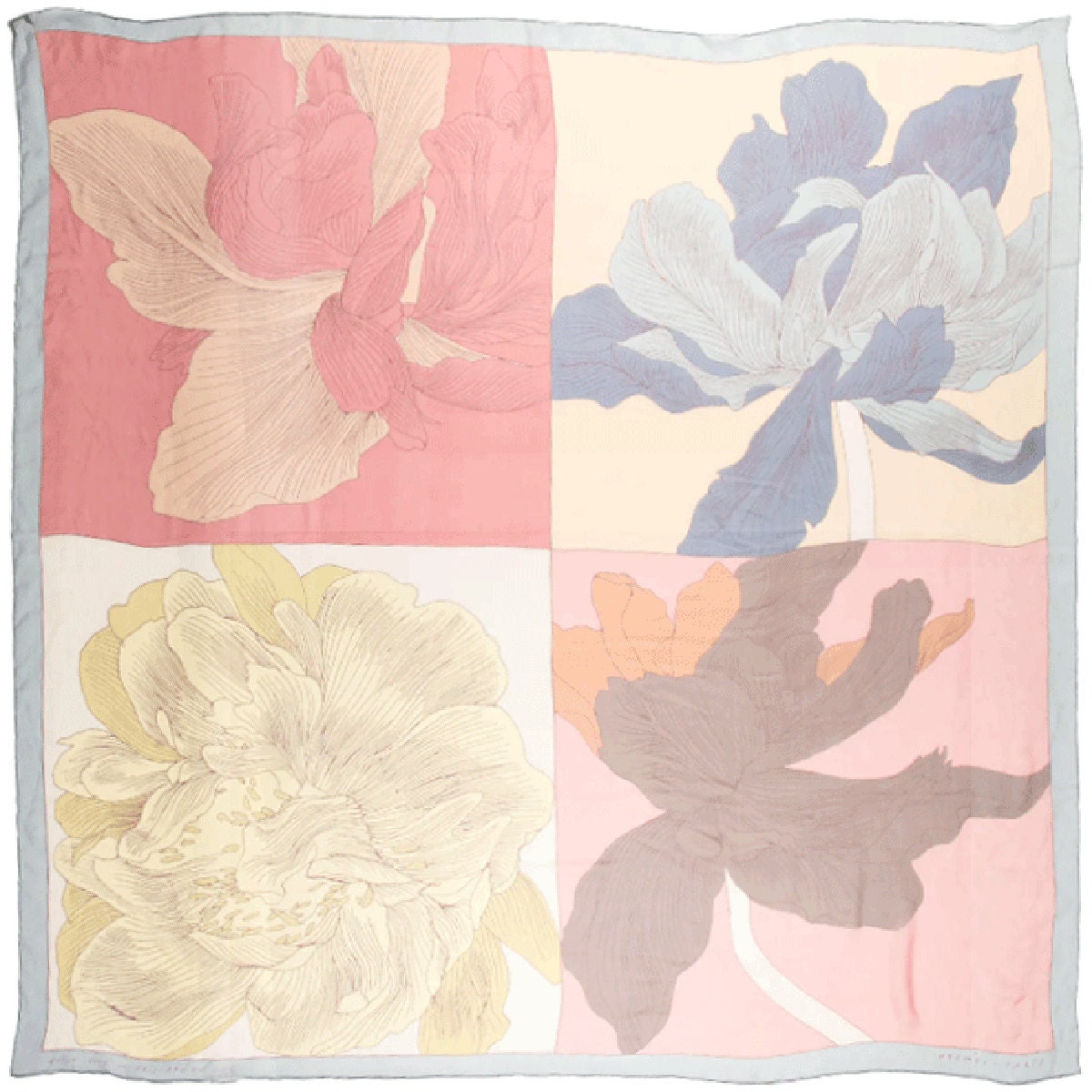 Hermes Scarf "Etude Pour Une Iris Arc-En-Ciel" by Benoit Pierre Emery 140cm Mousseline Chiffon Silk | Carre Foulard