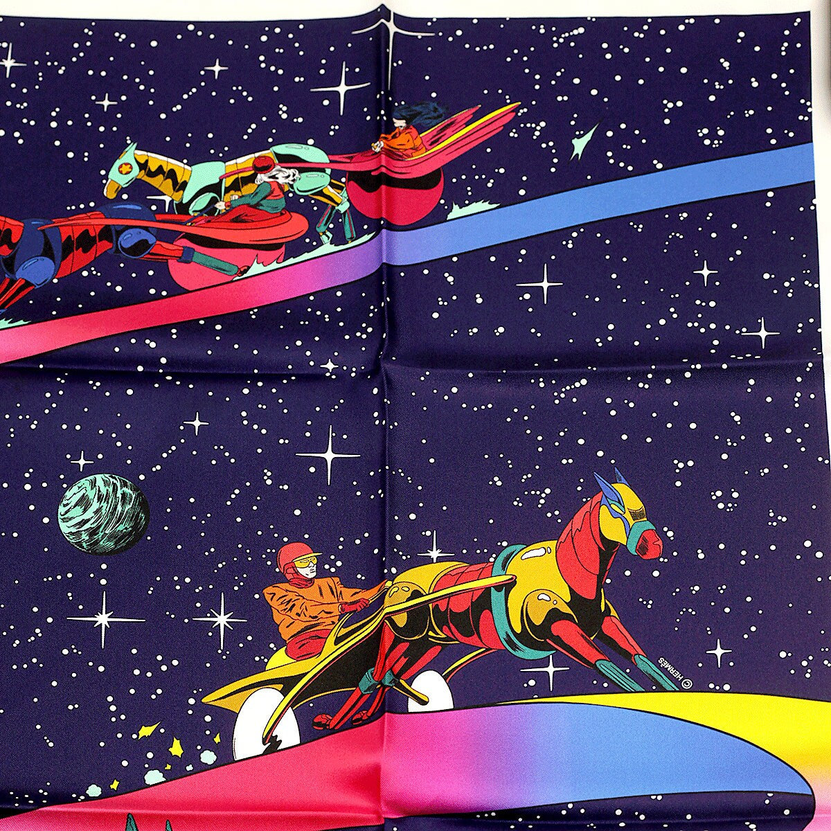 Hermes Scarf "Space Derby" by Ugo Bienvenu 90cm Silk | Carre Foulard