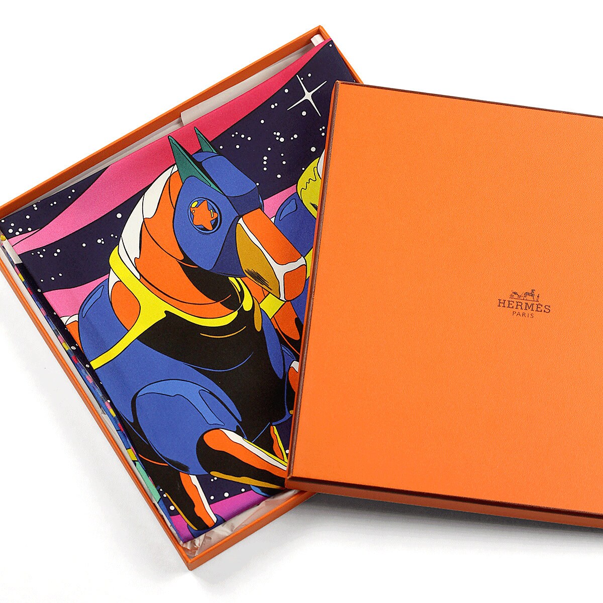 Hermes Scarf "Space Derby" by Ugo Bienvenu 90cm Silk | Carre Foulard