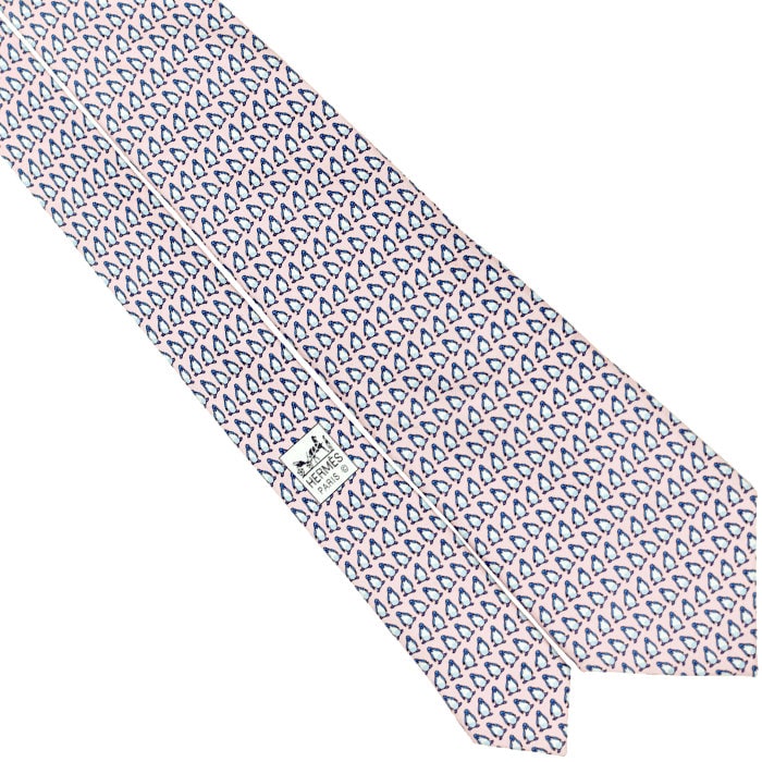 Hermes Men's Silk Tie Whimsical Penguins Pattern 5143 | Necktie Cravate