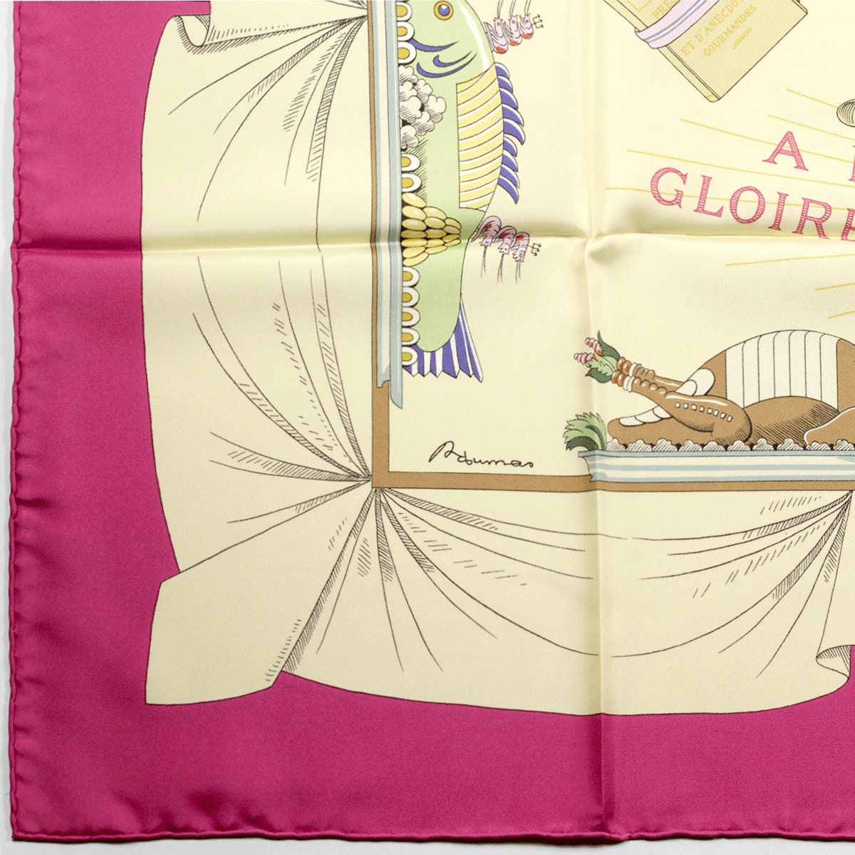 Hermes Scarf "A la Gloire de la Cuisine Francaise" by Philippe Dumas 90cm Silk | Carre Foulard