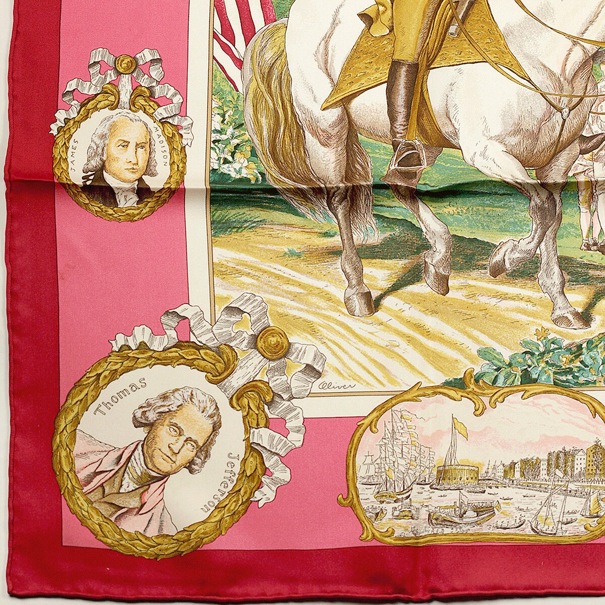 Hermes Scarf "Marquis de Lafayette" by Kermit Oliver 90cm Silk | GRAIL Carre Foulard