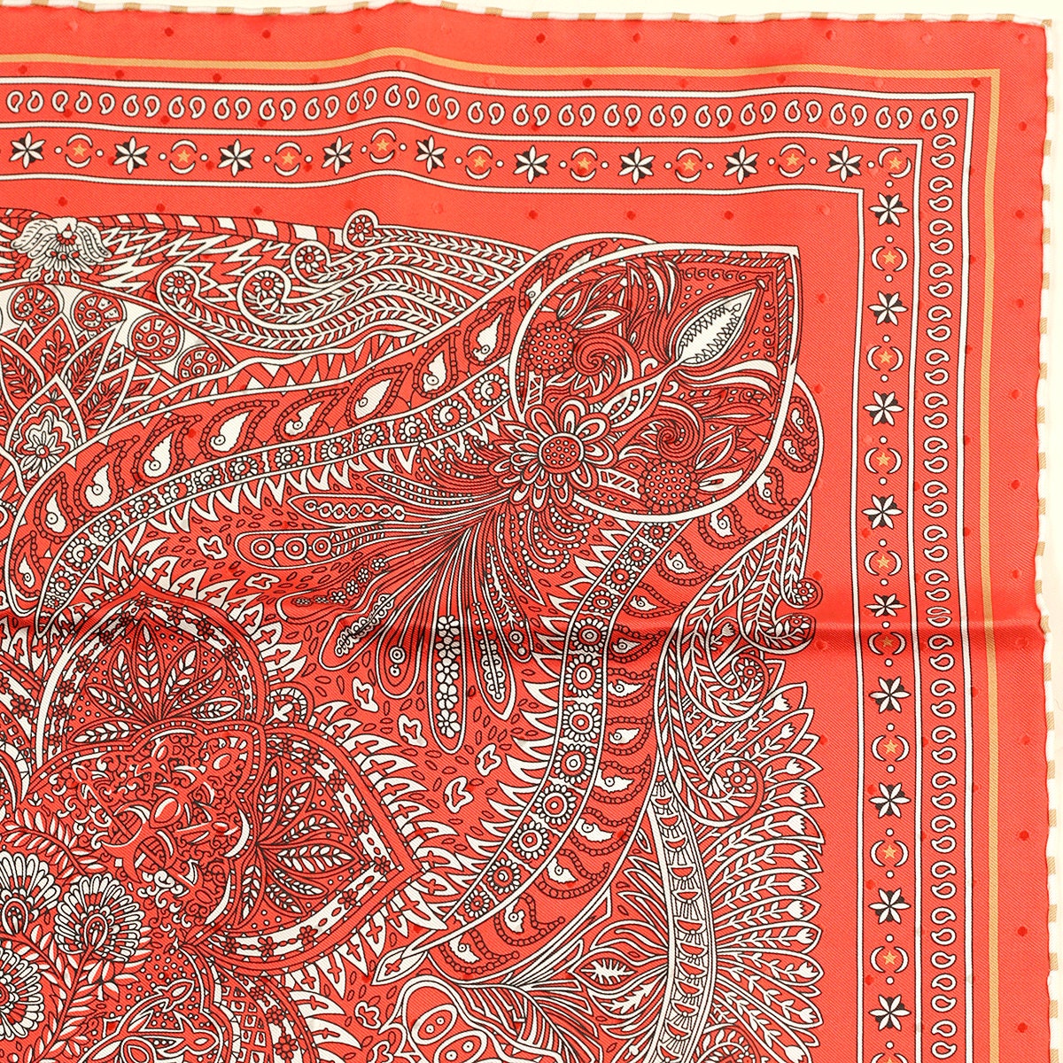 Hermes "Le Jardin de la Maharani" by Annie Faivre 55cm Silk Bandana | Carre Foulard Scarf