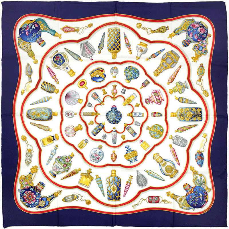 Hermes Scarf "Flacons" by Catherine Baschet 90cm Silk | Foulard Carre