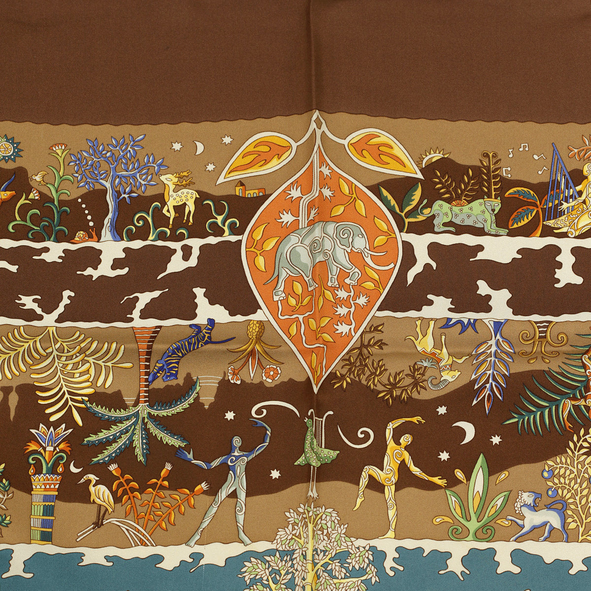 Hermes Scarf "Rives Fertiles" by Christine Henry 90cm Silk