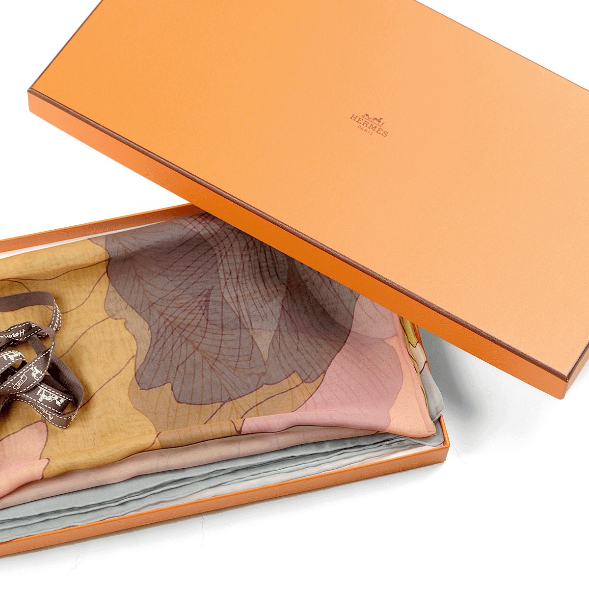 Hermes Scarf "Etude Pour Une Iris Arc-En-Ciel" by Benoit Pierre Emery 140cm Mousseline Chiffon Silk | Carre Foulard