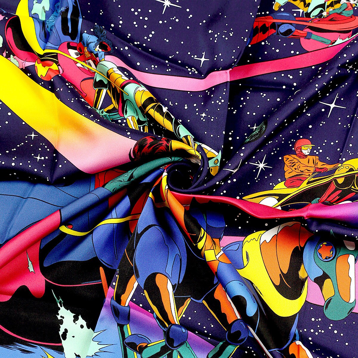 Hermes Scarf "Space Derby" by Ugo Bienvenu 90cm Silk | Carre Foulard