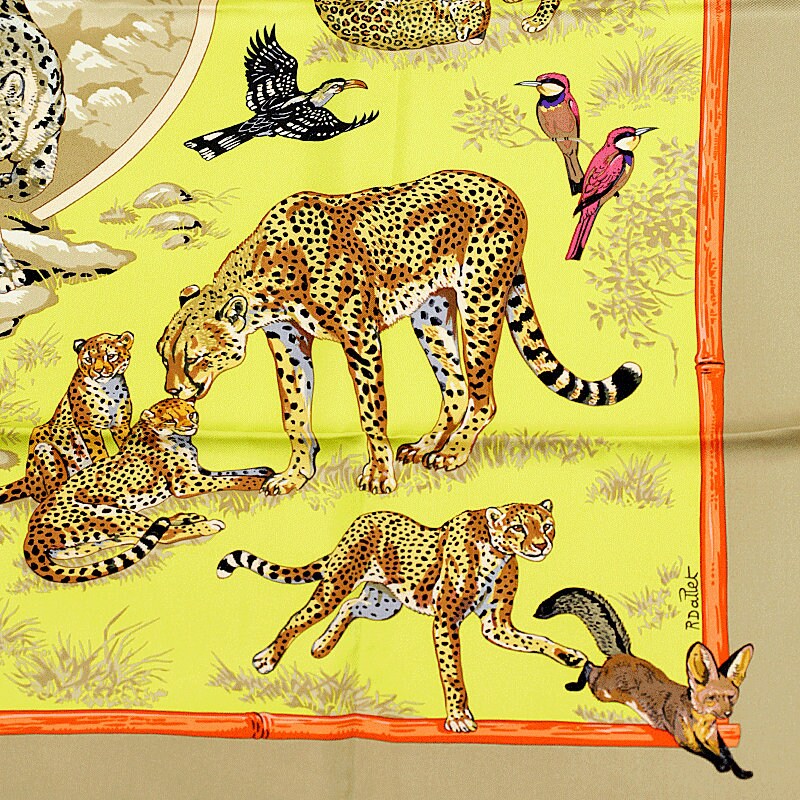 Hermes Scarf "Tendresse Feline" by Robert Dallet 90cm Silk | Carre Foulard