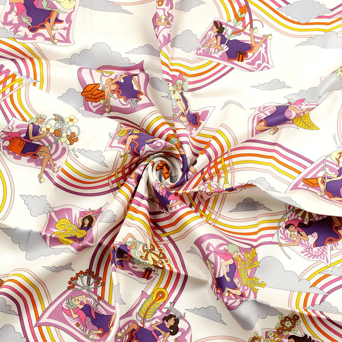 Hermes Scarf "Carres Volants" by Pierre Marie 70cm Silk | Carre Foulard