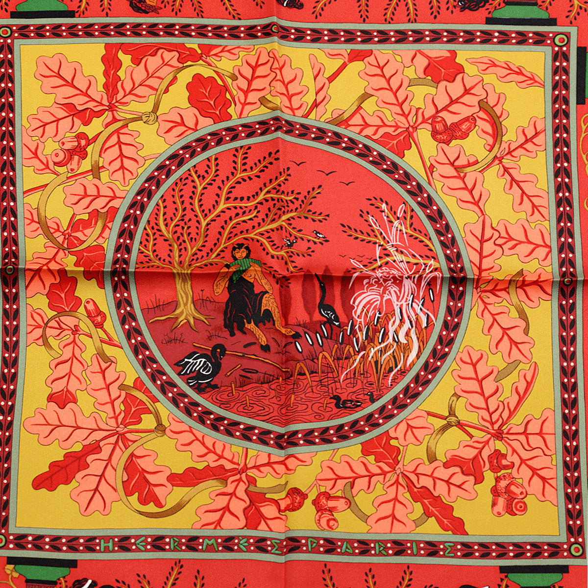 Hermes Scarf "Musique des Dieux" by Claudia Stuhlhofer Mayr Vintage 90cm Silk