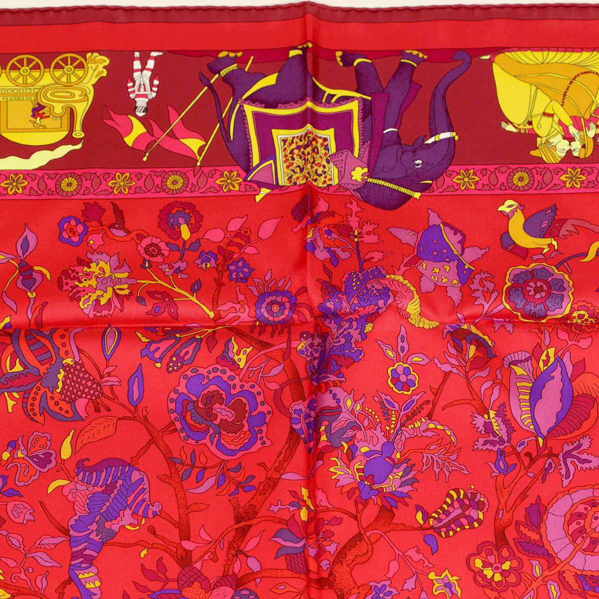 Hermes Scarf "Fantaisies Indiennes" by Loïc Dubigeon 90cm Silk