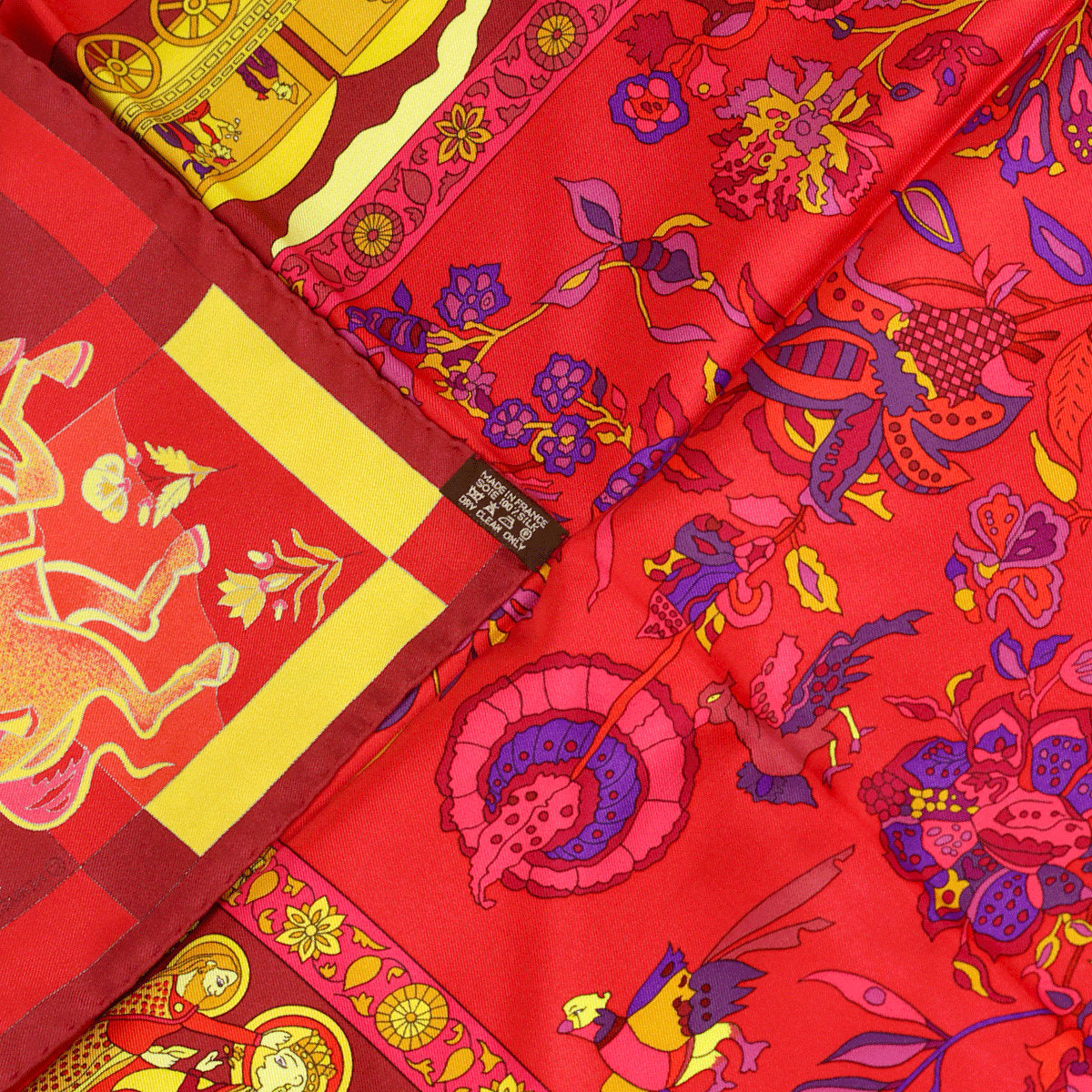 Hermes Scarf "Fantaisies Indiennes" by Loïc Dubigeon 90cm Silk