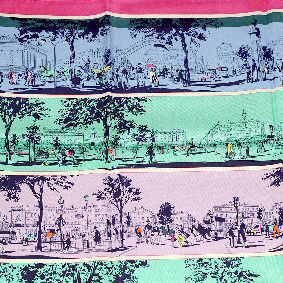 Hermes Scarf "A L'Ombre des Boulevards" by Virginie Jamin 90cm Silk
