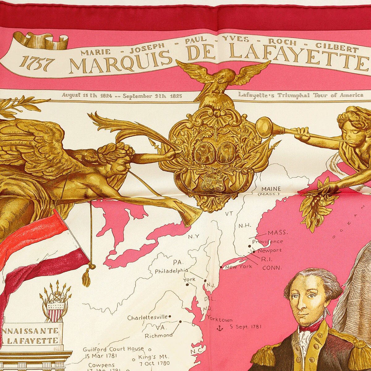 Hermes Scarf "Marquis de Lafayette" by Kermit Oliver 90cm Silk | GRAIL Carre Foulard