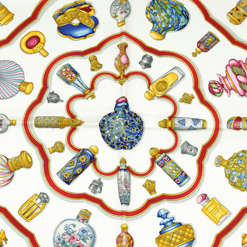 Hermes Scarf "Flacons" by Catherine Baschet 90cm Silk | Foulard Carre