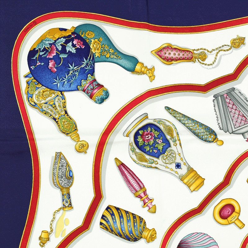 Hermes Scarf "Flacons" by Catherine Baschet 90cm Silk | Foulard Carre