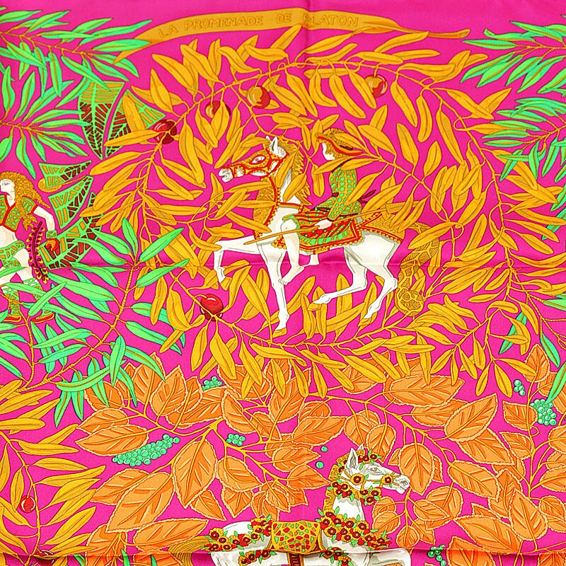Hermes Scarf "Le Promenade de Platon" by Annie Faivre 90cm Silk | Carre Foulard