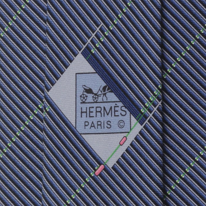 Hermes Men's Silk Modern Geometric Pattern 646031 | Necktie Cravate