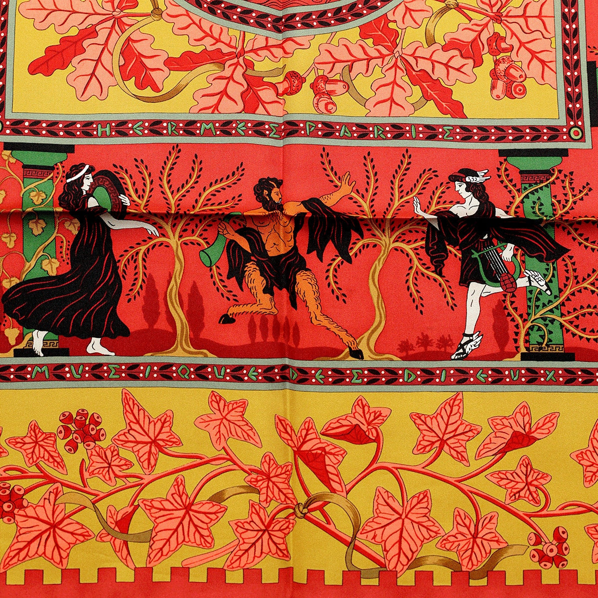 Hermes Scarf "Musique des Dieux" by Claudia Stuhlhofer Mayr Vintage 90cm Silk