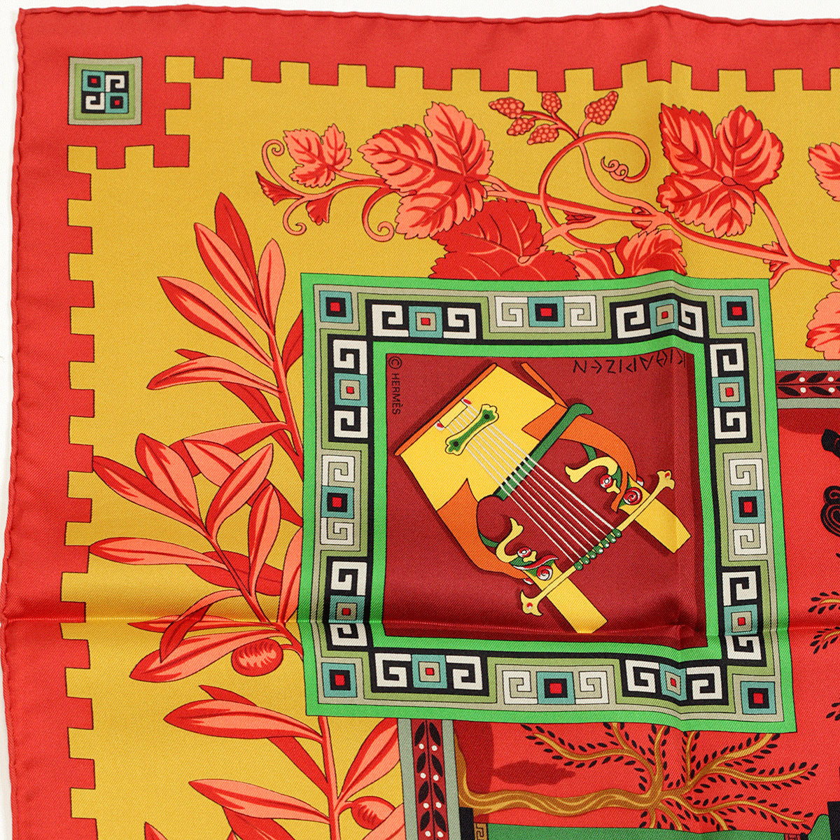 Hermes Scarf "Musique des Dieux" by Claudia Stuhlhofer Mayr Vintage 90cm Silk
