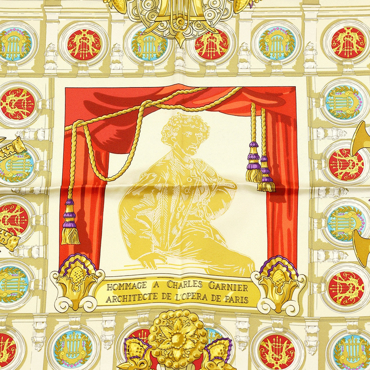 Hermes Scarf "Opera Palais Garnier" by Caty Latham Vintage 90cm Silk | Foulard Carre
